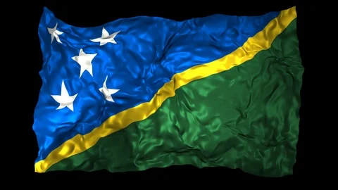 Solomon Islands flag Stock Footage 110855499