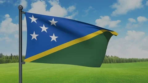 Solomon Islands Flag Video stock 153255693
