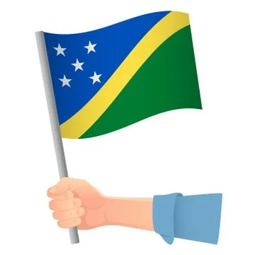 Solomon Islands flag in hand Stock Illustration