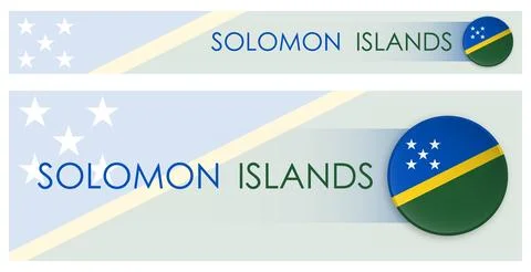 Solomon Islands flag horizontal web banner in 스톡 일러스트