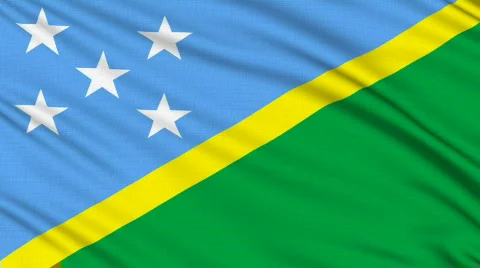 Solomon Islands flag, with real structure of a fabric Stock Footage