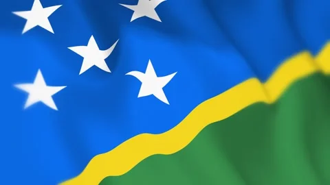 Solomon Islands Flag Seamless Loop 4k 60fps on Sky Background Stock Footage 340343830