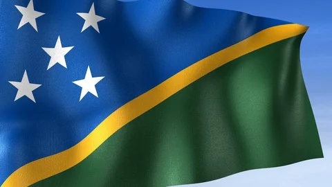 Solomon Islands Flag - Set of 3 Angles with Masks [3WaveSeries] Stock Footage 106048694