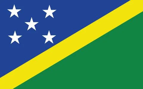 Solomon Islands flag vector graphic. Rectangle Solomon Islander flag illustra Stockillustratie