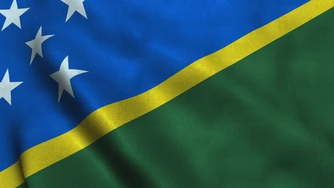 Solomon Islands flag waving in the wind. National flag Solomon Islands Stock Footage 124432050