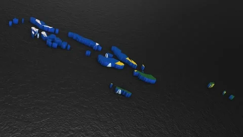 Solomon Islands map 3d. 3d map of Solomon Islands. Stock Footage 275385660