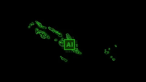 Solomon Islands Map AI Chipset Technology Opener 스톡 동영상 337082242