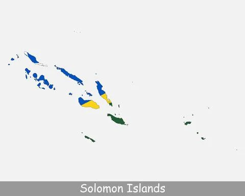 Solomon Islands Map Flag 库存插图