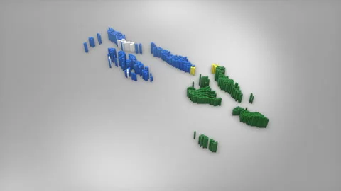 Solomon Islands Map with Flag Intro Background Stock Footage 315165094