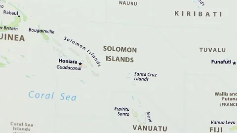 Solomon Islands on a Map Stock Footage 99708176