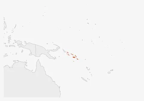 Solomon Islands map highlighted in Solomon Islands flag colors イラスト素材