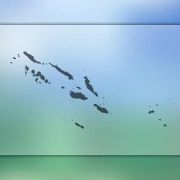 Solomon Islands map. Vector silhouette of Solomon Islands. Blurred background Stock Illustration