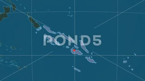 Solomon Islands outlined and capital. Administrative Stock Photos