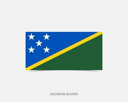 Solomon Islands Rectangle flag icon with shadow. Stock Illustration