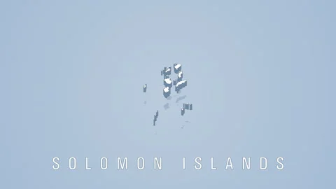 Solomon islands rotating 3d map animation on light blue background Stock Footage 314339186