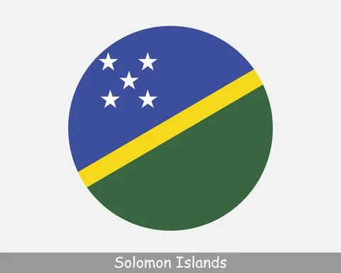 Solomon Islands Round Flag Stock Illustration