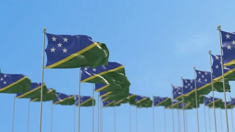 Solomon Islands Row Of Flags Animation Stock-Footage 148794731