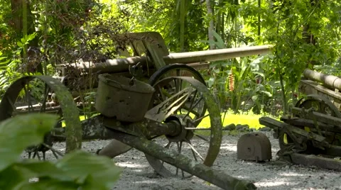 SOLOMON ISLANDS SIDE VIEW FIELD GUN 库存影片 67831419