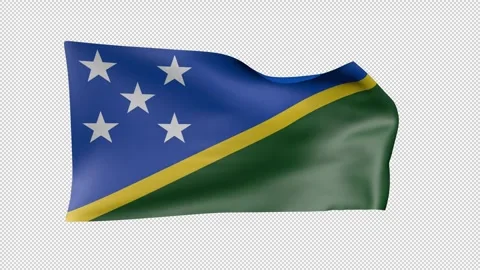 Solomon Islands Waving Flag Transparent Alpha Video stock 274436033