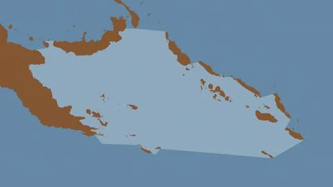 Solomon Sea highlighted on a tiled pattern colored map 스톡 일러스트