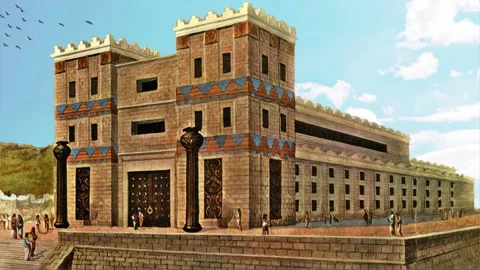 Solomon's temple in ancient Jerusalem Stock Footage 163889631