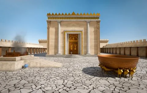 The Solomon's Temple or First Temple in Jerusalem Stock Illustration