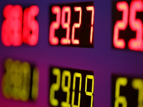 Сolored numbers on the electronic led panel Vidéo 71293933