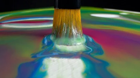 Сolorful Ink art Creative brush Stock Footage 125249093