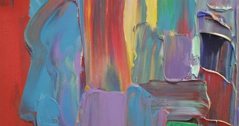 Сolorful paints on canvas Stock Footage 100688960