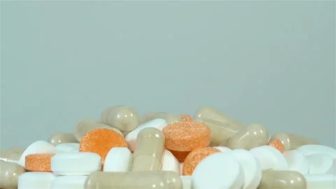 Сolorful pills rotates Stock Footage 145961573