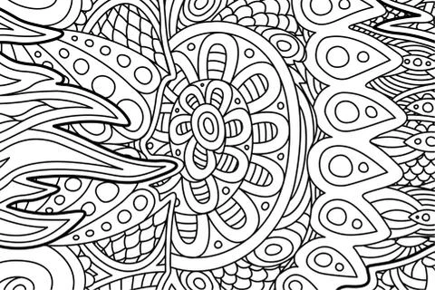 Сoloring book page with beautiful abstract pattern Stock Illustration