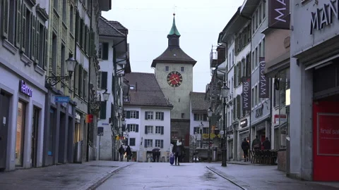 Solothurn Switzerland Square Stock Footage 161109112