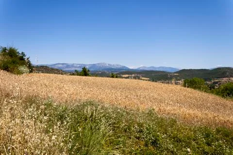 Solsona landscape with Montsec range at background Stock Photos