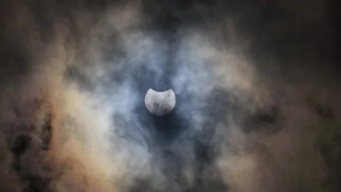 Solstice Solar Eclipse June 21 2020 Stock Footage 133185487