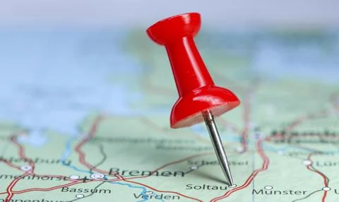 Soltau, Germany pin on map Stock Photos