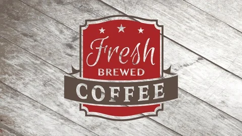 Soluble coffee conceptual science designed with a insignia like with classic and Stock Footage 128703238