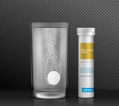 Soluble medicine pack realistic vector mock up Stock-Illustration