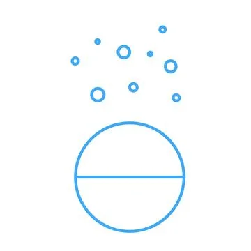 Soluble tablet icon. Illustration of effervescent pill symbol. Pharmaceutic.. Stock Illustration