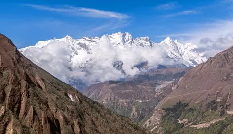 Solukhumbu Valley Himalayas Mountains Stock Photos