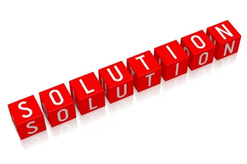 Solution - 3D cube word Stock Illustration