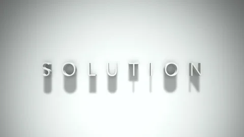Solution 3D title animation with shadows on a white background Stock Footage 297517450