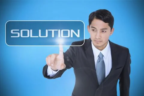 Solution against blue background with vignette Stock Illustration