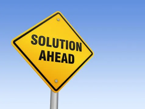 Solution ahead road sign 3d illustration イラスト素材