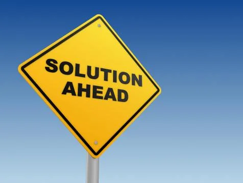 Solution ahead signpost concept 3d illustration Stock Illustration