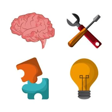 Solution and Communication icon set  design. Vector graphic Illustrazione stock