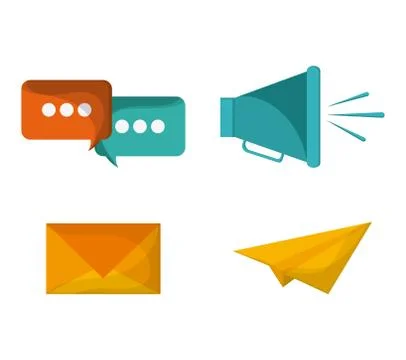 Solution and Communication icon set  design. Vector graphic Illustrazione stock