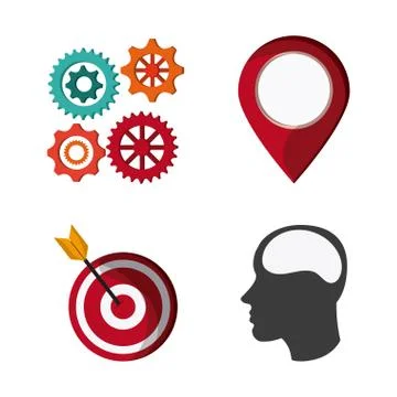 Solution and Communication icon set  design. Vector graphic Illustrazione stock