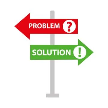 Solution and problem road sign. Vector stock illustration. Stock Illustration