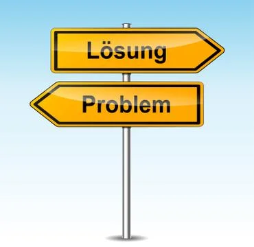 Solution and problem signs (german translation) 库存插图