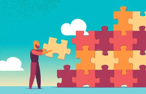 Solution and success, strategy and puzzle design Stock Illustration